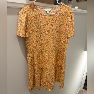 Time and Tru Yellow Floral Mini Dress